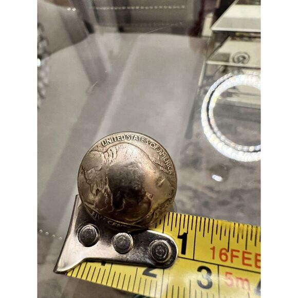 Vintage Buffalo Nickel Button Cover‎ Old coin Screw Pin - Picture 1 of 14